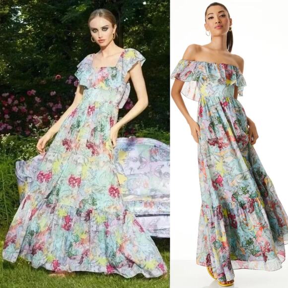 NWT Alice + Olivia Tempie Dress Lola's Dream Silk Wedding Guest Formal Size 8 - Picture 2 of 16